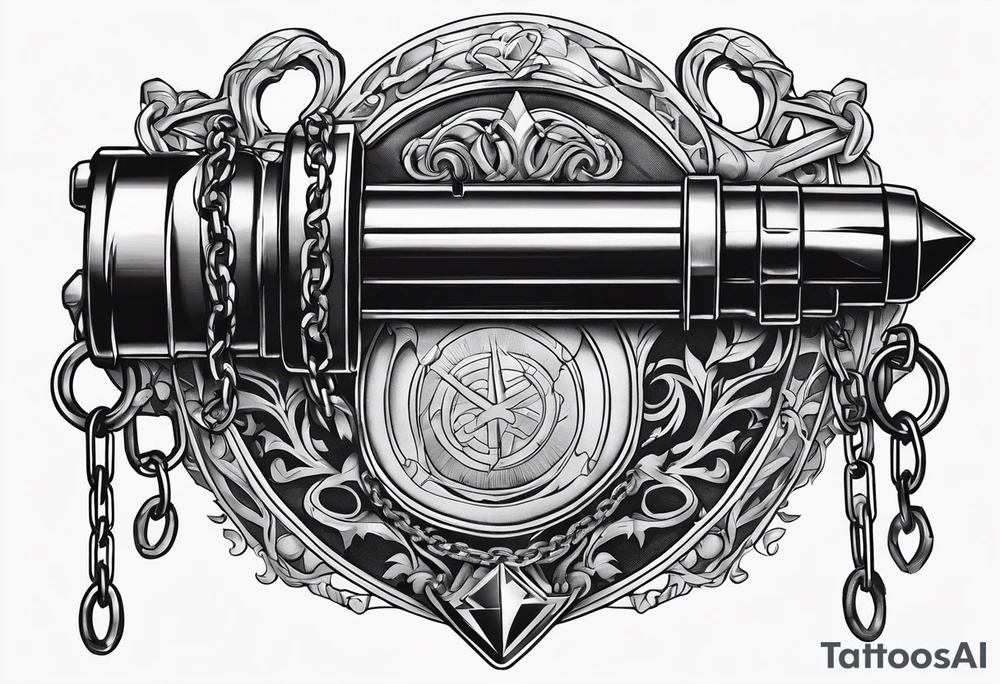 broken sword weapon, chains tattoo idea