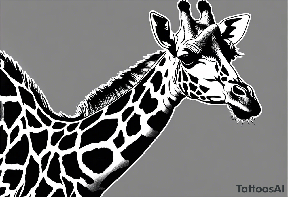 giraffe smoking a cigarette tattoo idea