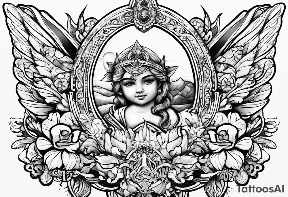 Kids name and dob tattoo idea