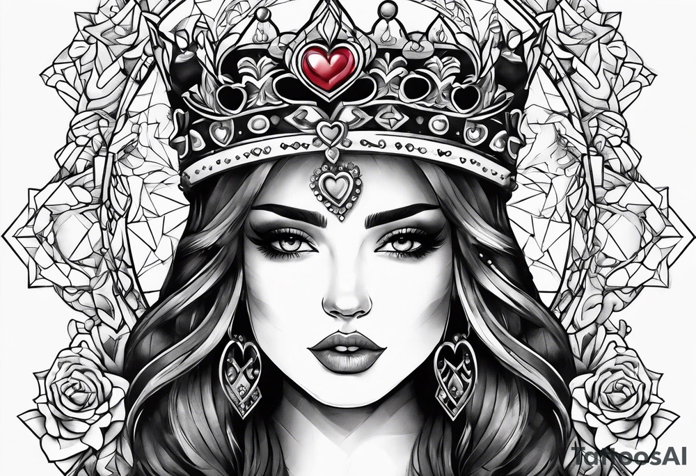 juliette with crown and hearts tattoo idea