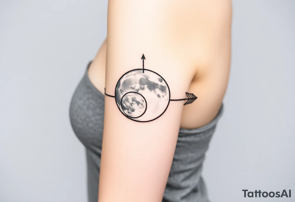 Moon phases with an arrow tattoo idea