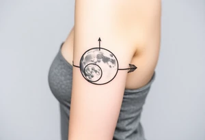Moon phases with an arrow tattoo idea