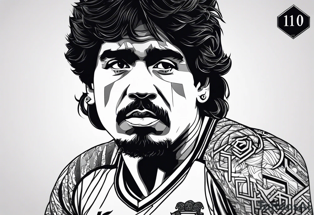 Maradona with number 10 tattoo idea