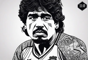 Maradona with number 10 tattoo idea