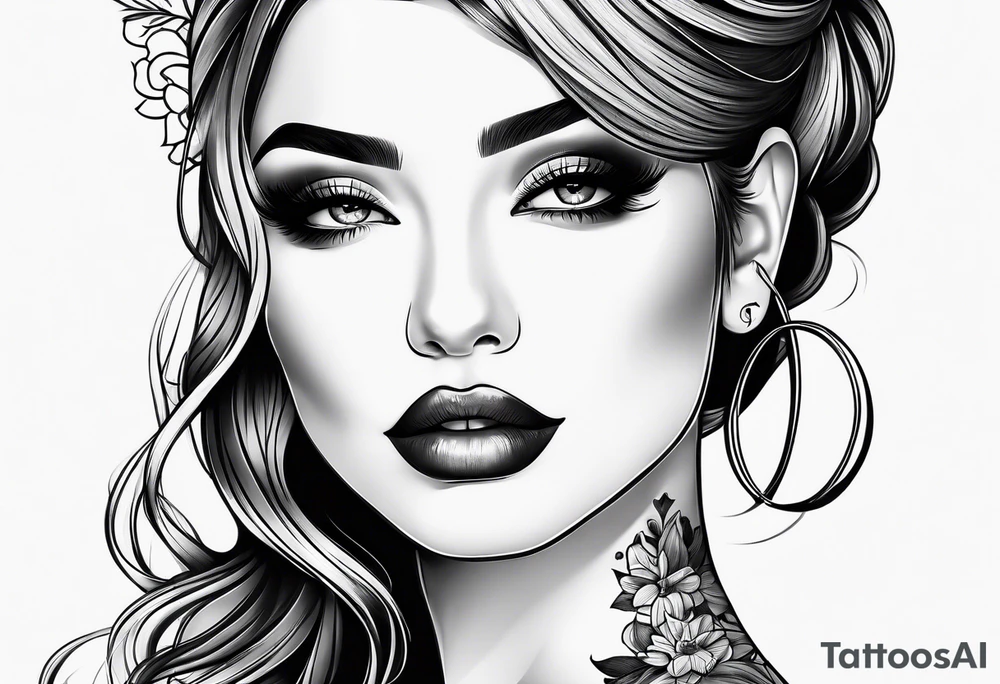 a woman tattoo idea