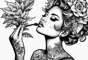 smoking weed, reading a book tattoo idea