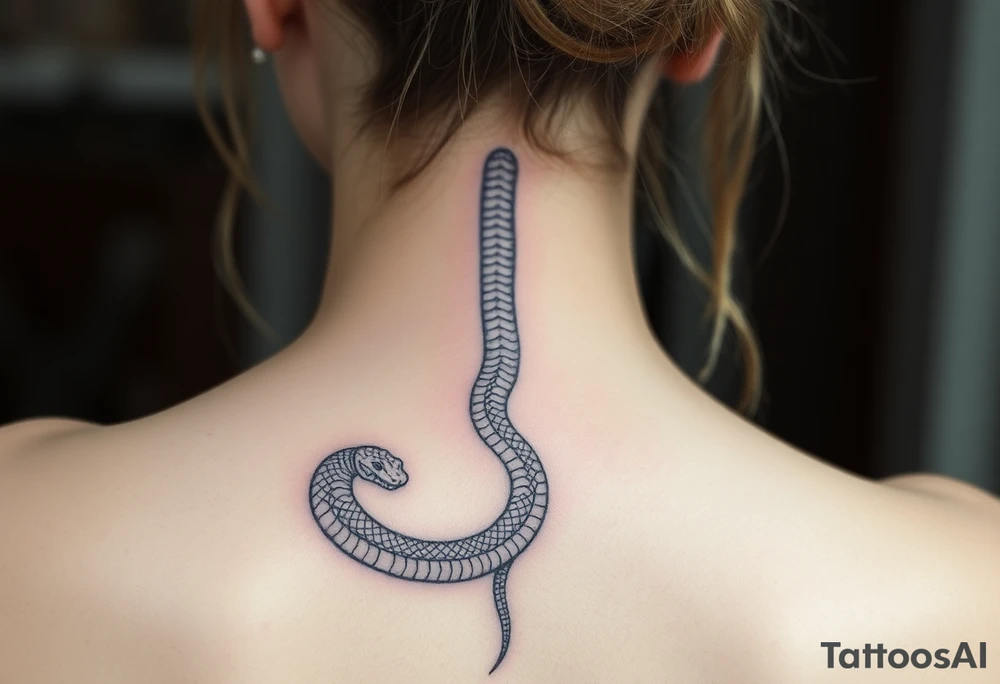 Snake  shedding skin 
Down spine tattoo idea