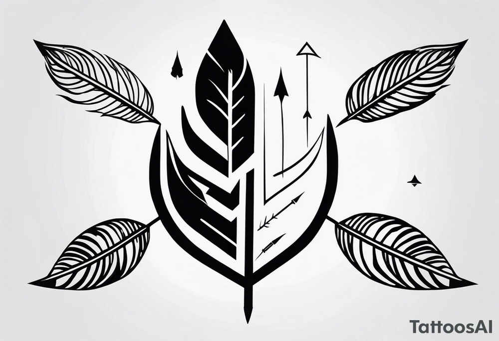 arrow, feather tattoo idea