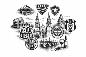 Iceland x3 (sindri, ibv, stjarnan)
Italy x2 (Verona, Sassuolo)
Spain (Logrono) 
Turkey x2 (Fenerbahce, Besiktas)
Hungary (Fradi)
France (Bordeaux) Something small that contains these countries or clubs tattoo idea