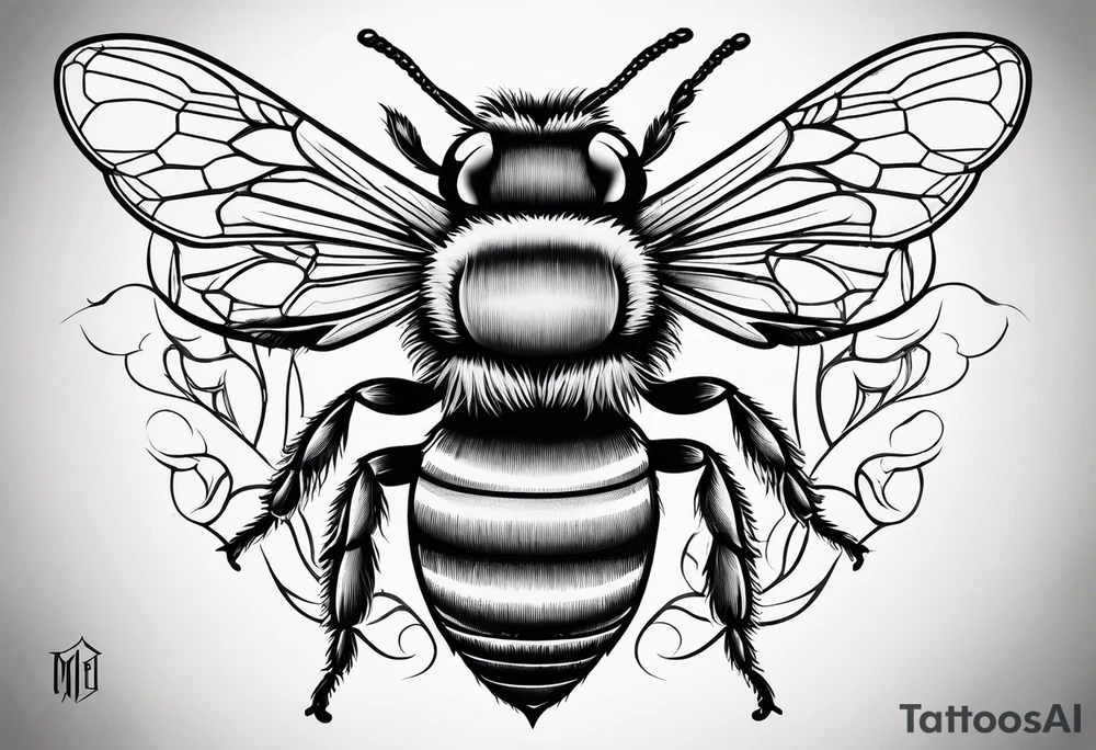 sketch of simple bee tattoo idea