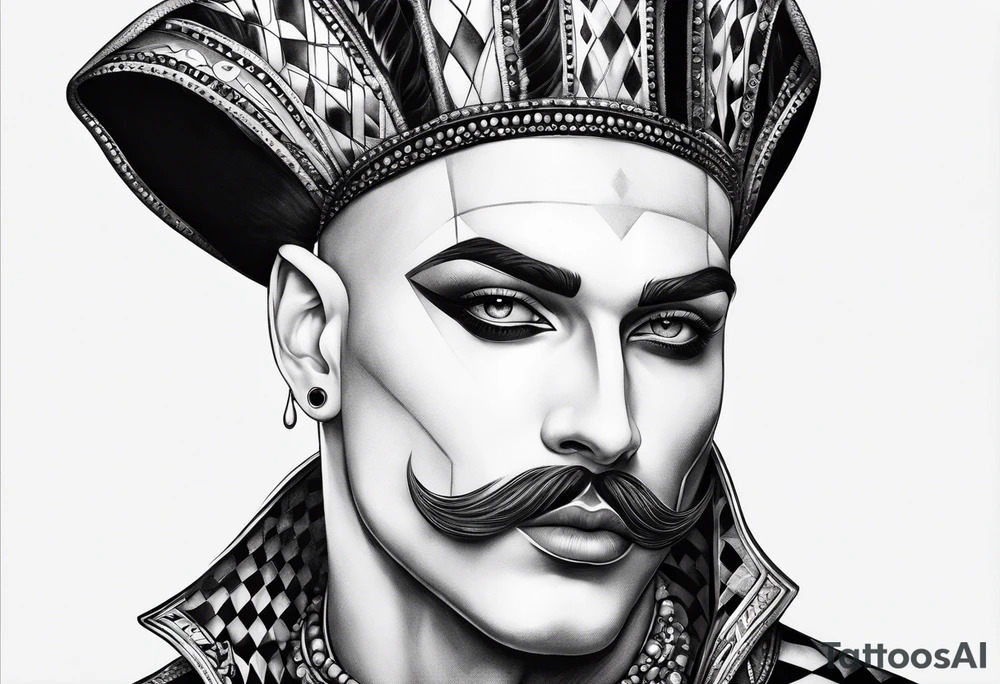 a classic harlequin male engraving simple tattoo idea a classic harlequin male engraving simple tattoo idea