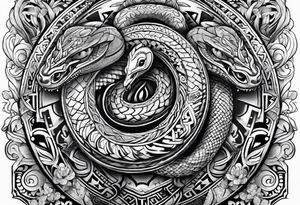 aztec snakes together tattoo idea