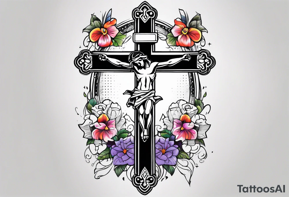 crucifix tattoo idea