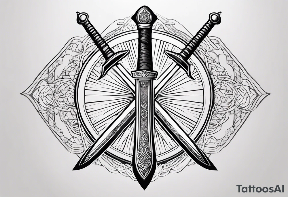 Sword with 🕉️ symbol tattoo idea