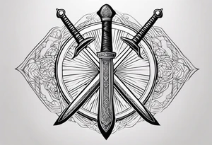 Sword with 🕉️ symbol tattoo idea