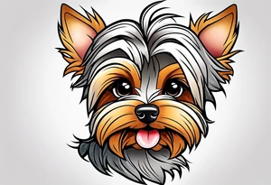 cartoon yorkie in style of disney tattoo idea