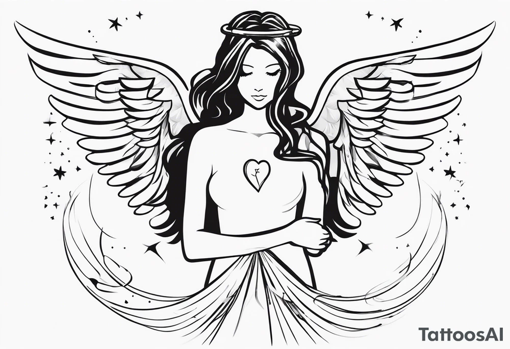 Angel with forever in my heart tattoo idea