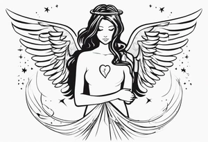 Angel with forever in my heart tattoo idea