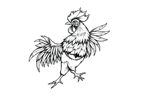 attacking rooster tattoo idea