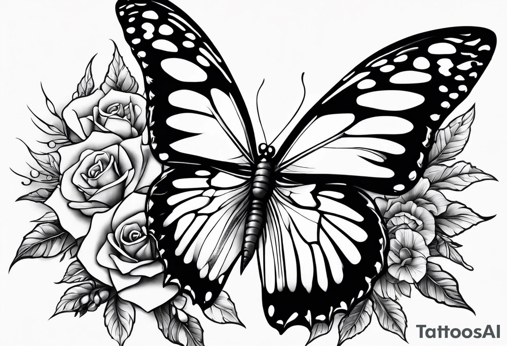 Butterfly with thorns tattoo idea