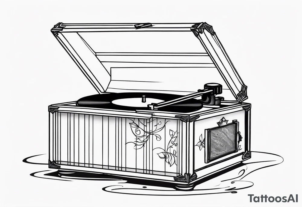 music box with a floating ballerina tattoo idea