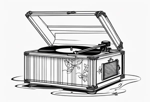 music box with a floating ballerina tattoo idea