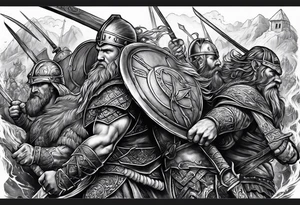 Viking battle tattoo idea