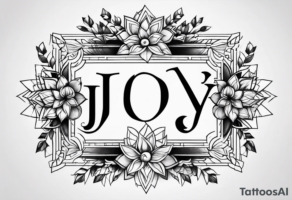 Name joy tattoo idea