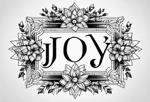 Name joy tattoo idea