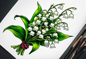 Lily of the valley with ghost tattoo idea