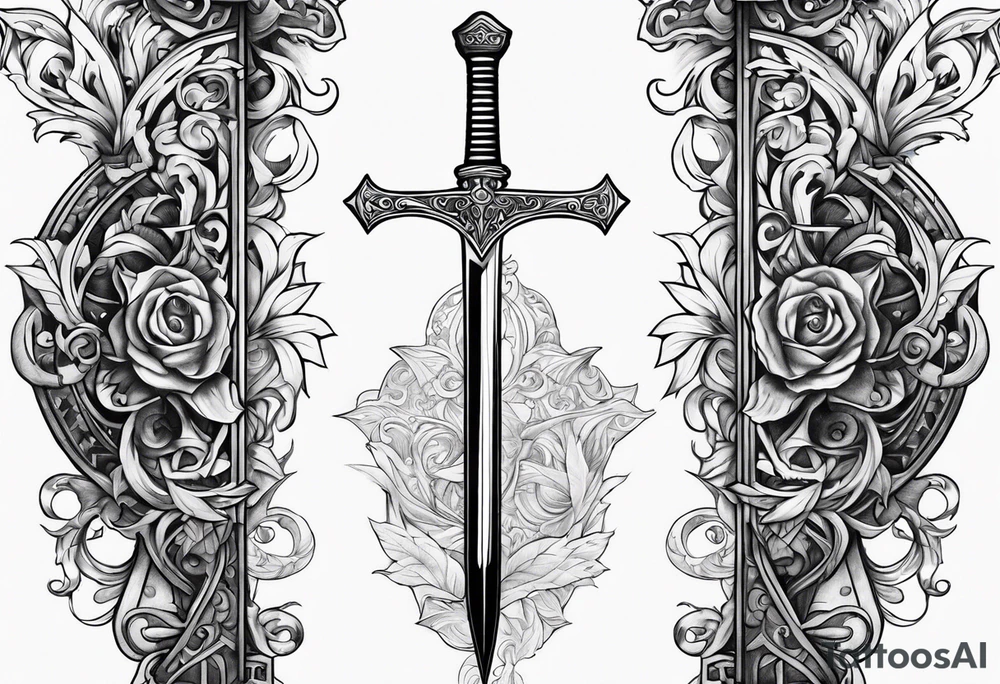 Sword and cross tattoo idea