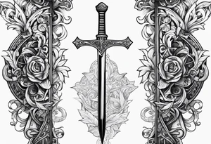 Sword and cross tattoo idea