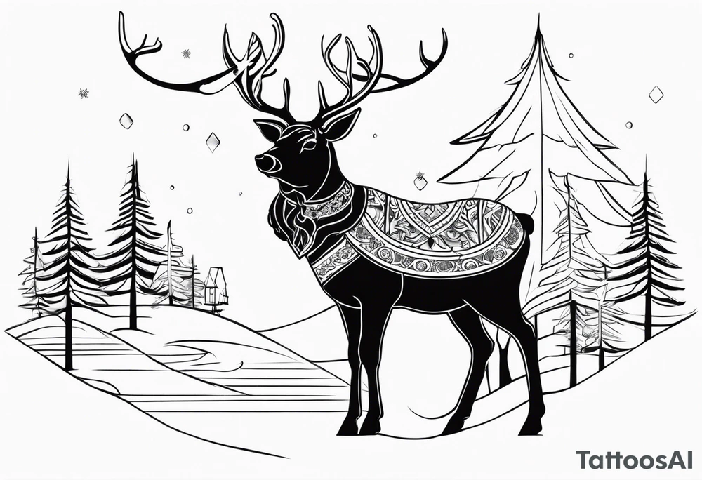 reindeer santa tattoo idea