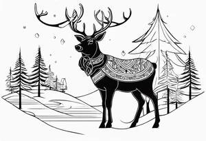 reindeer santa tattoo idea