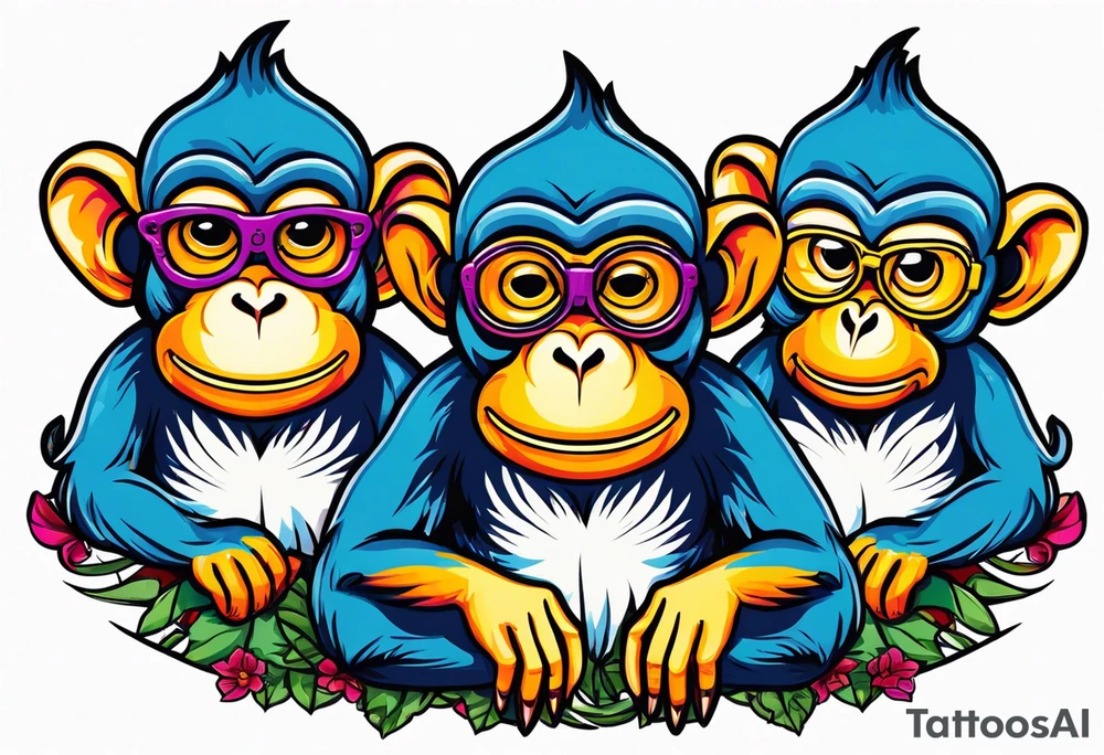 see no evil talk no evil hear no evil monkeys tattoo idea