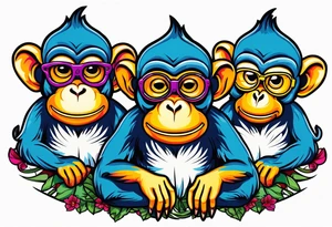 see no evil talk no evil hear no evil monkeys tattoo idea