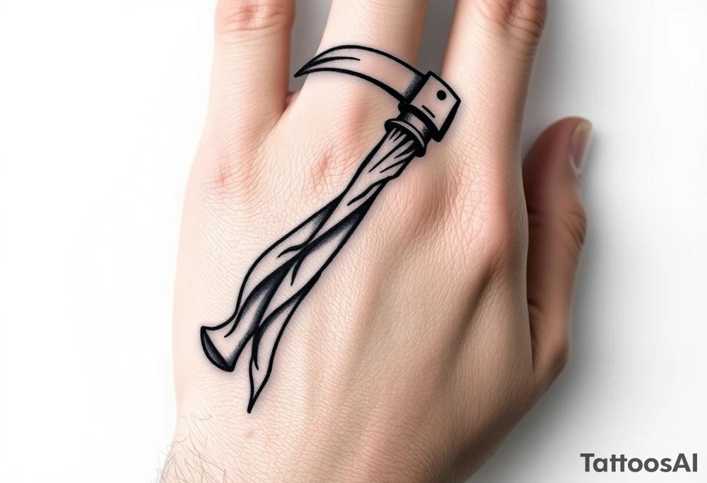 Prussian whole hand blacked out with axe tattoo idea