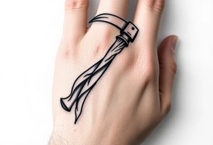 Prussian whole hand blacked out with axe tattoo idea