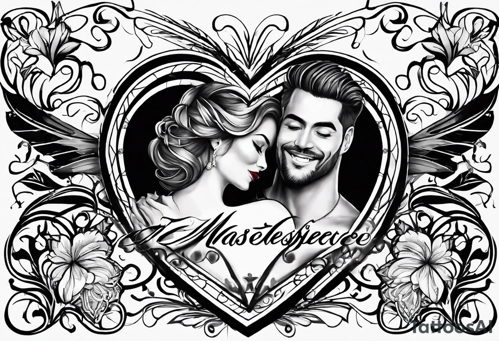 Semily's name written with a heart next to the couple tattoo idea