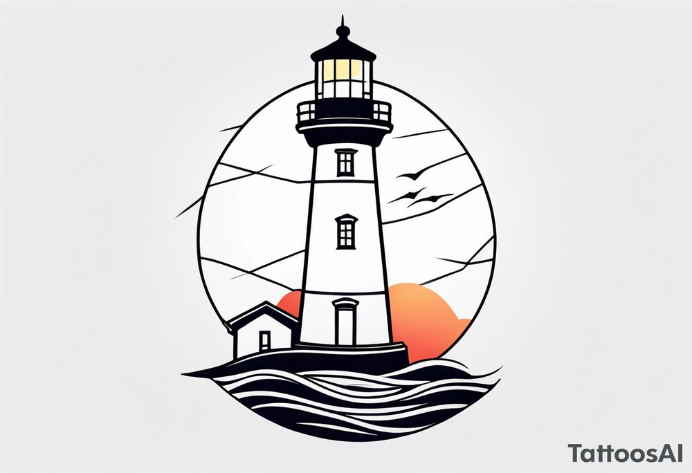 Lighthouse simple tattoo idea