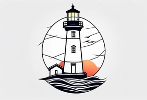 Lighthouse simple tattoo idea