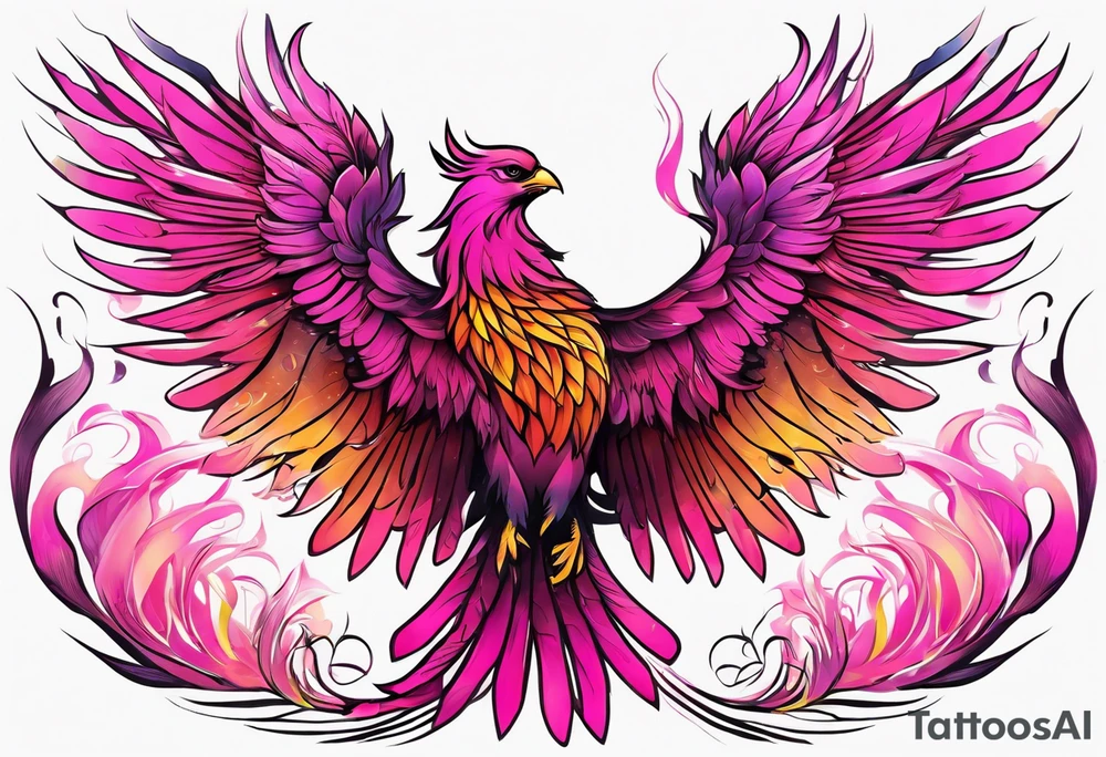 Phoenix pink tattoo idea