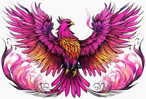 Phoenix pink tattoo idea
