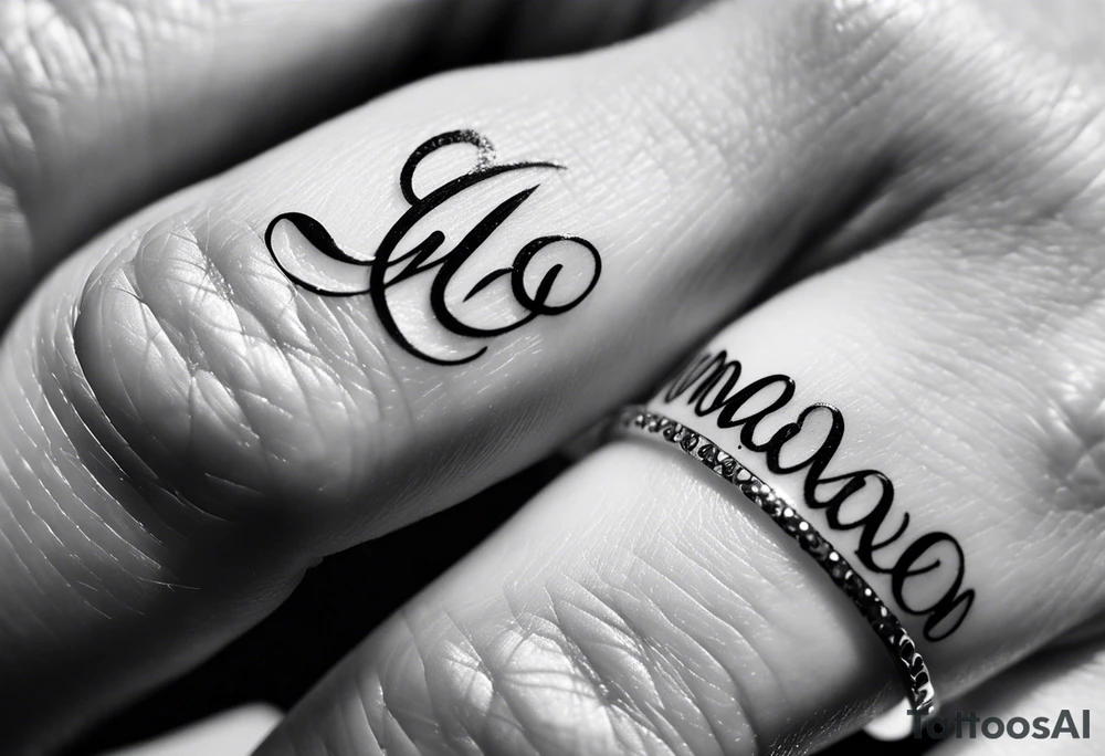 Name Shawn on inside of ring finger tattoo idea