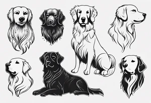 golden retriever tattoo idea