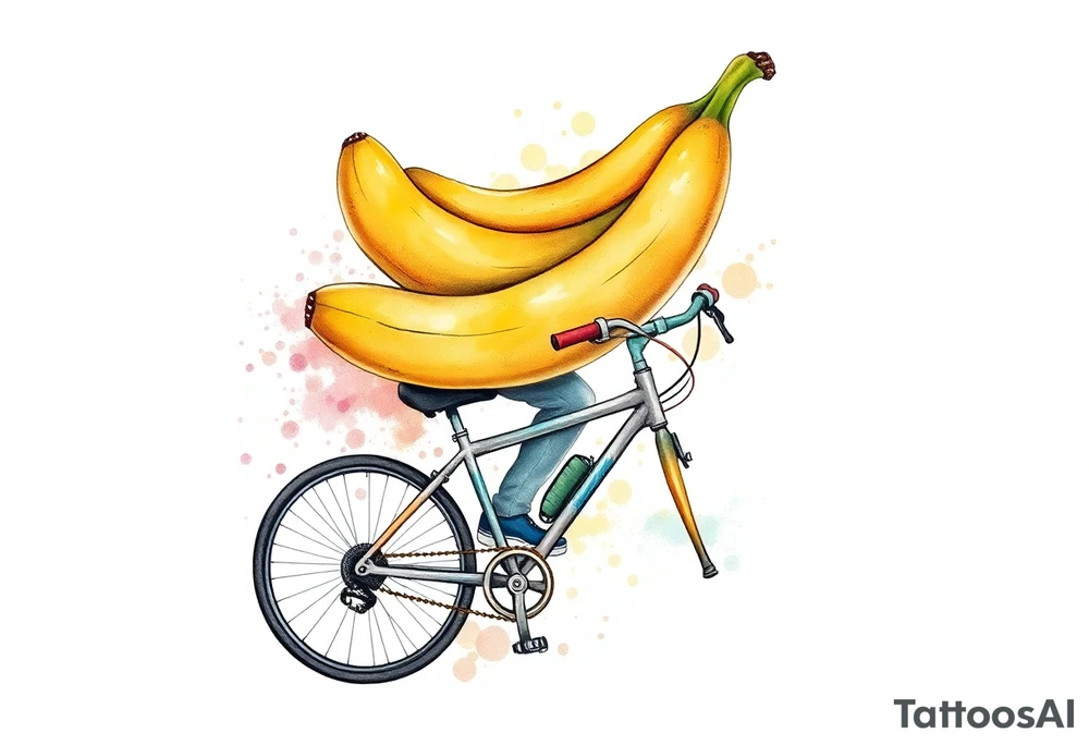 Banana on a cycle. tattoo idea