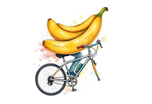 Banana on a cycle. tattoo idea
