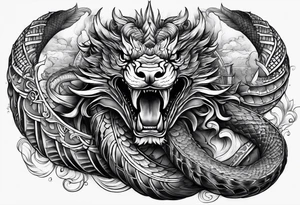 quetzalcoatl snake arm sleeve tattoo idea