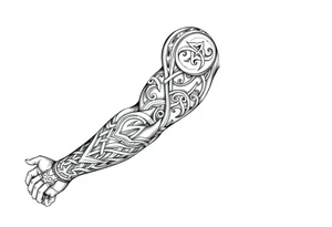 Celtic tribal sleeve tattoo idea