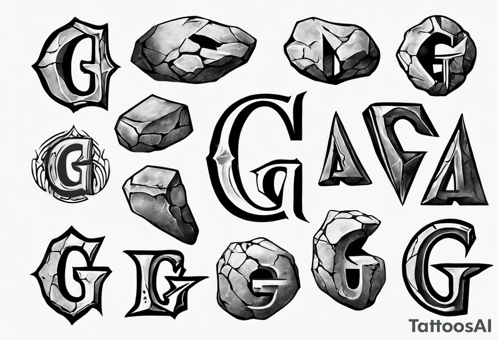 Stone with letter g tattoo idea
